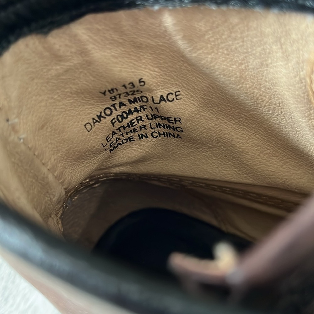 Frye Dakota Mid Lace Up Tie Leather Boots Brown Boys Unisex Youth 13.5 - Picture 10 of 11